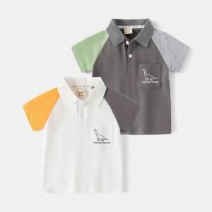 WELLKIDS儿童拼色短袖POLO衫