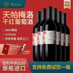 天帕 梅洛干红葡萄酒750ml*6支