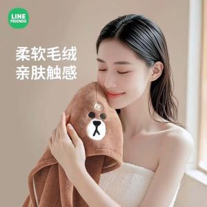 Creative art 纯棉加厚布朗熊干发帽