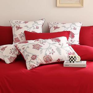 柳庭 全棉60支贡缎纯棉枕头套 48x74cm 一对装