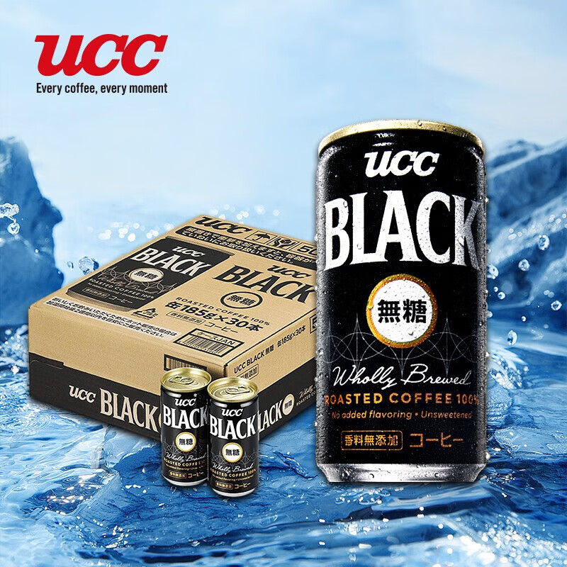 悠诗诗 UCC 无蔗糖BLACK咖啡185g*30罐