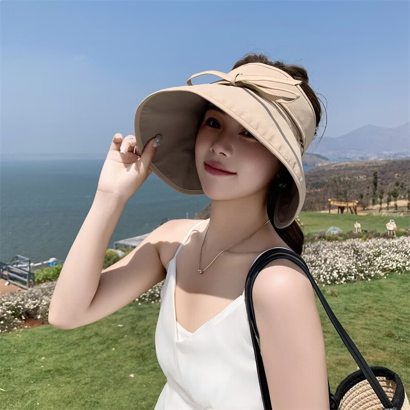 有只绵 穿绳双面空顶防晒帽