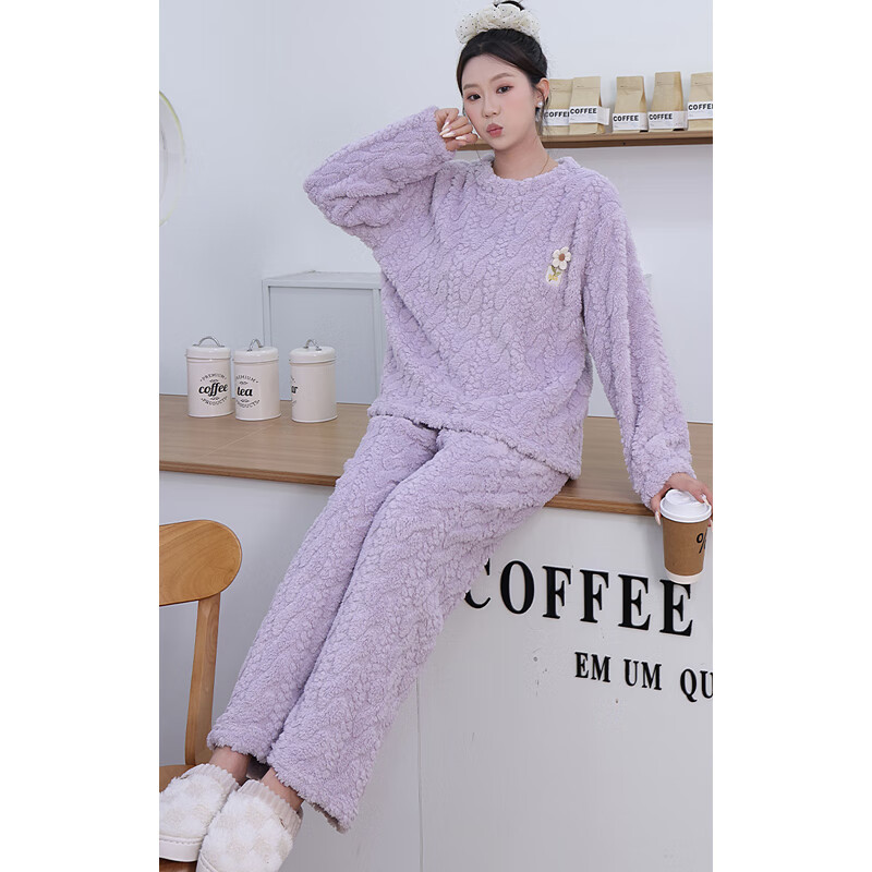 诗莉奥 女士珊瑚绒家居服套装